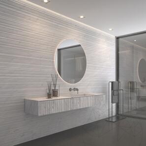 Lastra di Marmo Carrara White Step Design 2CM
