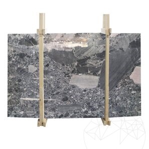 Lastra di marmo lucido Breccia Black, 2 cm