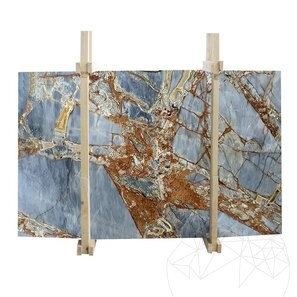 Lastra di Marmo Lucido Blu Fantastico, 2 cm