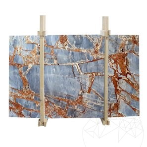 Lastra di Marmo Lucido Blu Fantastico, 2 cm