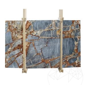 Lastra di Marmo Lucido Blu Fantastico, 2 cm