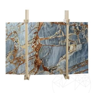 Lastra di Marmo Lucido Blu Fantastico, 2 cm