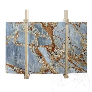 Lastra di Marmo Lucido Blu Fantastico, 2 cm