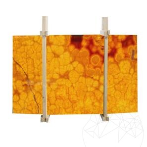 Lastra di onice arancione lucidata, 2 cm