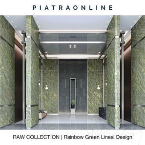 Lastra di Granito Rainbow Green Lineal Design 2CM