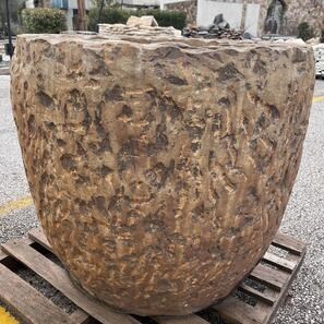 Fioriera in pietra calcarea - Fioriera in pietra naturale per fiori e alberi ornamentali, per interni/esterni, 75 x 75 x 70 cm