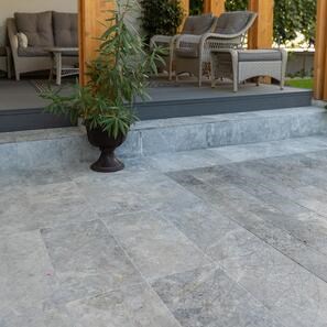 Marmo sabbiato grigio Tundra, 60 x 30 x 2 cm