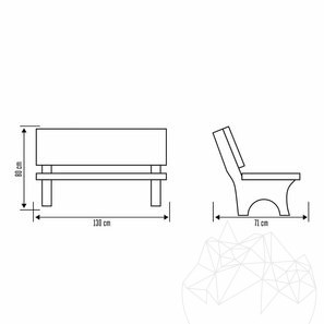 Set di mobili da giardino tradizionali (tavolo: 130x80x71cm, panca: 140x55x86cm, 620 kg/set, pietra poligonale, mattone)