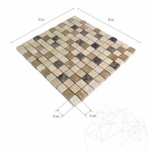 Mosaico Mix Marmo Polisata, 2,3 x 2,3 cm