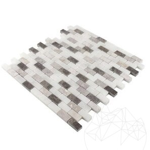 Mosaico di marmo Mix Lucidato, 3,2 x 1,5 cm (Emperador/Tundra/Mugla)