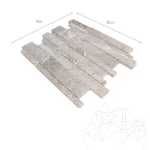 Mosaico di Marmo Tundra Grigio 3D Polisata da muro