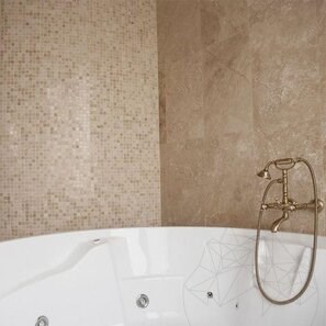 Mosaico Travertino Classico Lucido, 2,3 x 2,3 cm