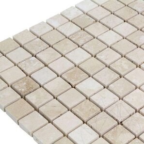 Mosaico Travertino Classico Lucido, 2,3 x 2,3 cm