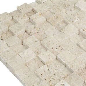Mosaico Travertino Classico 3D Scapitat, 2,5 x 2,5 cm
