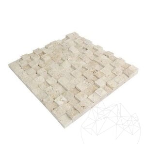Mosaico Travertino Classico 3D Scapitat, 2,5 x 2,5 cm