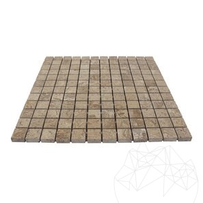 Mosaico di Travertino Latte Lucido, 2,3 x 2,3 cm