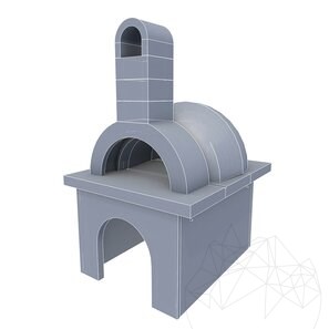 Forno tradizionale da giardino (Carbone/Legno, 170 x 120 x 145 cm, pietra poligonale Kavala, mattoni)