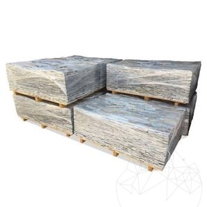 Ardesia Aqua Blue Natur, 5 cm x LL x 1,3 cm | Pietra decorativa - Piastrelle verticali, Outdoor-Indoor