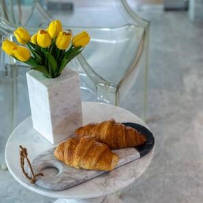 Bicolor Marble Pastry Board, 35 x 15 x 2 cm
