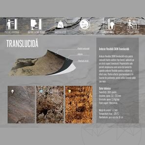 Pelle d'ardesia flessibile traslucida 2 mm - AuBurn, 122x61 cm | Illuminazione ambientale, interni ed esterni