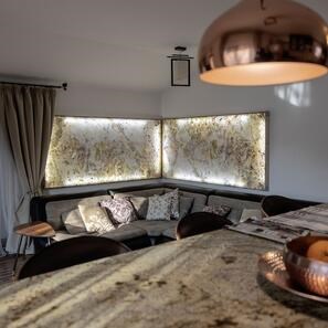 Pelle d'ardesia flessibile traslucida 2 mm - Autunno indiano, 240 x 90 cm | Illuminazione ambientale, interni ed esterni