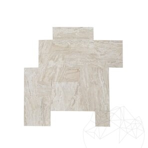 Tappetino in travertino striato beige con motivo francese, 1,2 cm