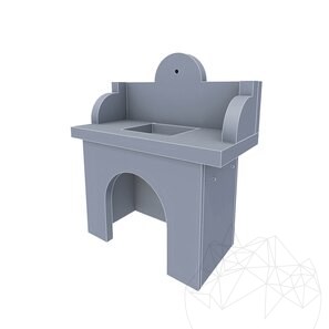 Set di mobili da giardino tradizionali - Tavolo + lavello per barbecue (135x120x60 cm, 450 kg, pietra poligonale Homa, mattone)
