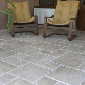 Travertino Classic French Pattern Set Spazzolato e Daltuit, 3 cm