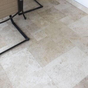 Travertino Classic Cross Cut French Pattern Set Spazzolato, 1,2 cm