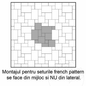 Set di motivi francesi in travertino spazzolato a taglio incrociato classico, 3 cm