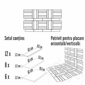 Travertino Classic PREMIUM Cross Cut Plank Set Mat, 1,2 cm