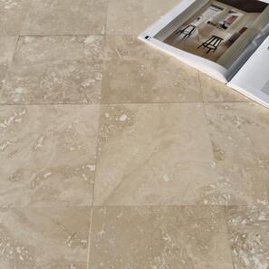 Travertino Classico Levigato a Taglio Trasversale 20.3 x 20.3 x 1.2 cm