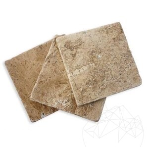 Travertino Latte PREMIUM anticato, 10 x 10 x 1,2 cm