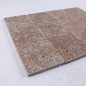 Travertino Noce Cross Cut Anticato, 10 x 10 x 1 cm