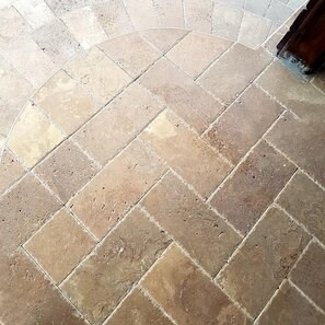 Travertino Noce Cross Cut Spazzolato e Daltuit, 30,5 x 15,2 x 3 cm