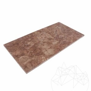 Travertino rosso Opium Cross Cut lucidato 61 x 30,5 x 1,2 cm 
