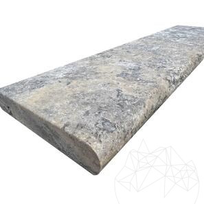 Cordolo in travertino Silver Standard anticato Cross Cut 3 x 15 x 61 cm