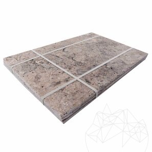 Set di croci in travertino argentato con motivo francese, spazzolato e cesellato, 1,2 cm