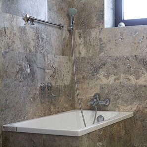 Travertino Silver Cross Cut Lucido, 61 x 30,5 x 1,2 cm