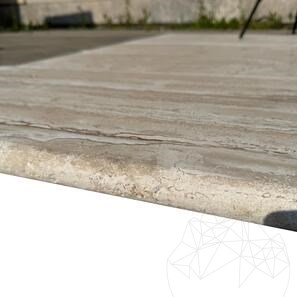 Striato Travertine Tumbled & 1 Lenght Bullnose, 122 x 40.6 x 3 cm