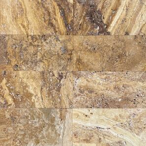 Travertino spazzolato giallo a taglio incrociato 61 x 30,5 x 1,2 cm