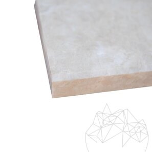 Gradino di marmo Royal Cream lucidato (1L Bizot), 120 x 33 x 3 cm