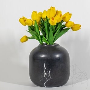 Autograph Bari Vaso Marmo Nero, 20 x 19 cm