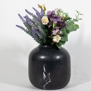 Autograph Bari Vaso Marmo Nero, 20 x 19 cm