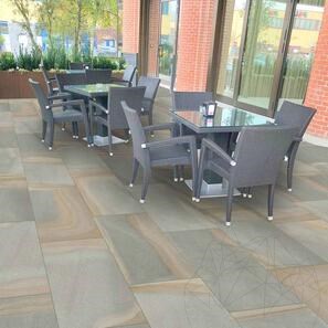 Pietra sinterizzata Hardscape Monviso Yorkstone, 90 X 60 X 2 cm, R11 - Antiscivolo per uso esterno