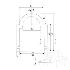 Cismea Grande Giardino, Tradizionale, autoportante - Rivestimento poligonale in pietra, ardesia Kavala, 105 x70 cm