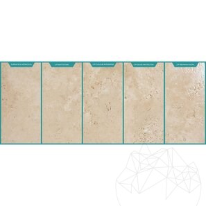 Travertino Classic Cross Cut Spazzolato, 10 x 30,5 x 1 cm
