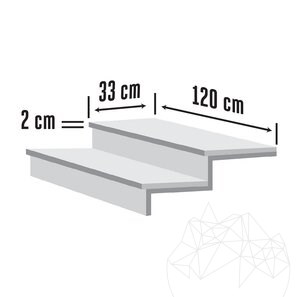 Ardesia Step Nero Natur, 120 x 33 x 2 cm