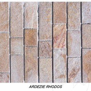 Barbecue mediterraneo medio da giardino (Carbone/Legno, 120x70x210 cm, pietra naturale Rhodos, mattone)