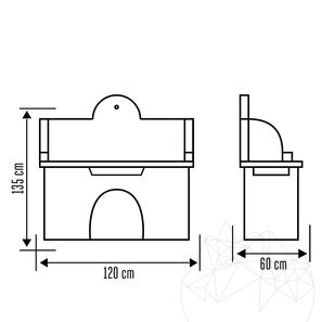 Set di mobili da giardino tradizionali - Tavolo + lavello per barbecue (135x120x60 cm, 450 kg, pietra poligonale Homa, mattone)